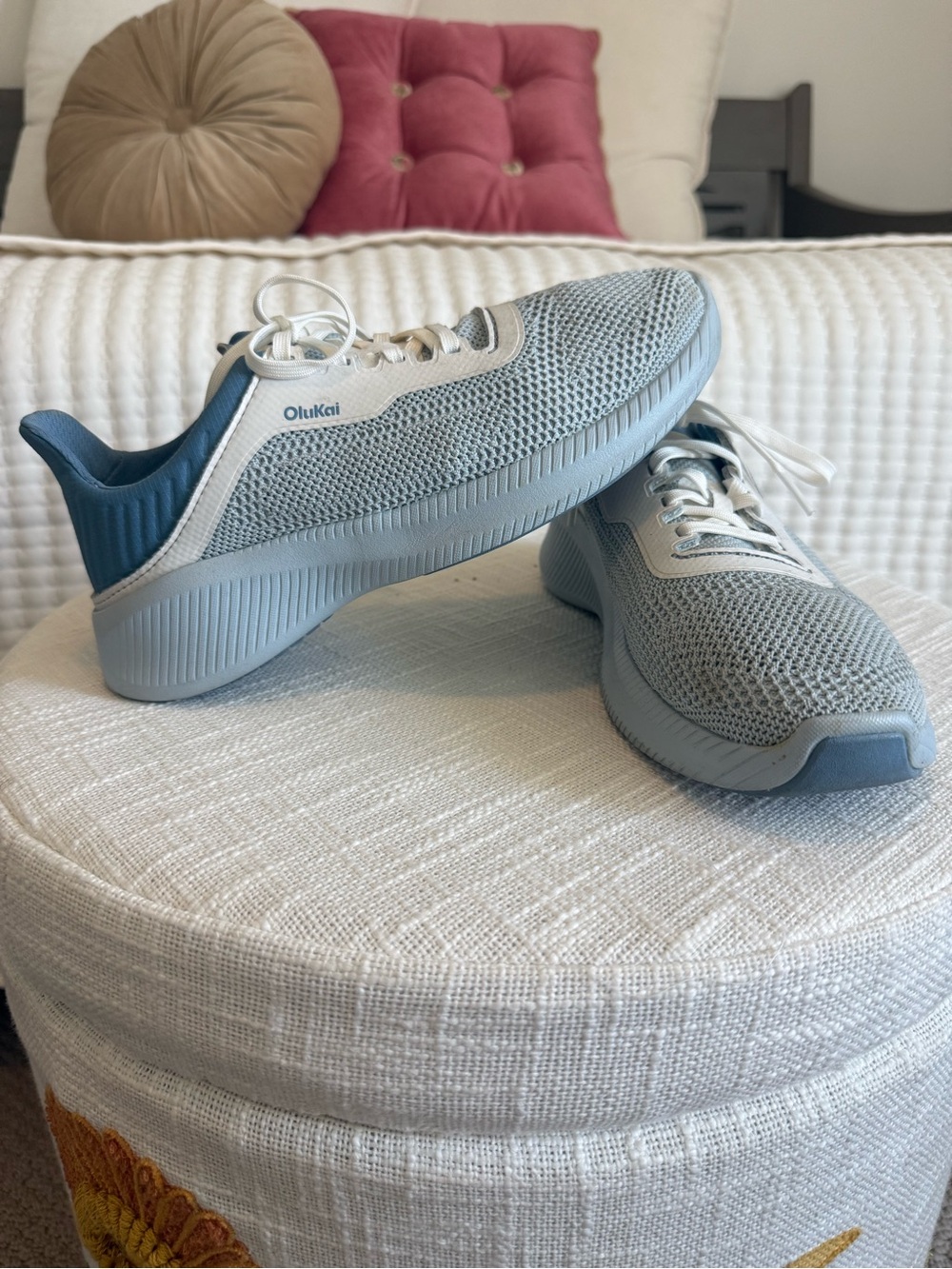 OluKai Women’s Light Blue Mesh Lace-Up Sneakers